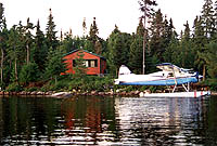 To your cabin by sea plane...